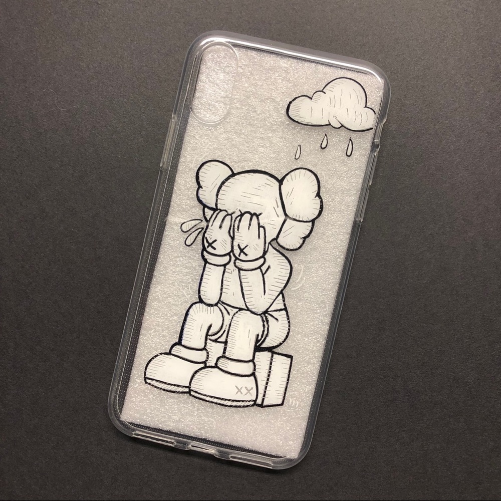 Kaws iPhone CPU Clear Case Hand Drawn.